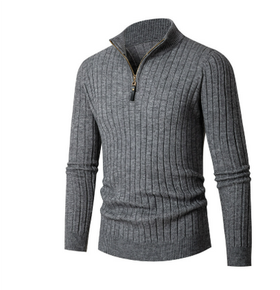 Eleganter Strickpullover mit Halbreißverschluss für Stil