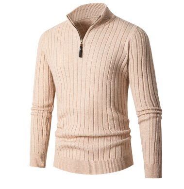 Eleganter Strickpullover mit Halbreißverschluss für Stil