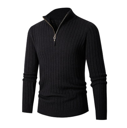 Eleganter Strickpullover mit Halbreißverschluss für Stil
