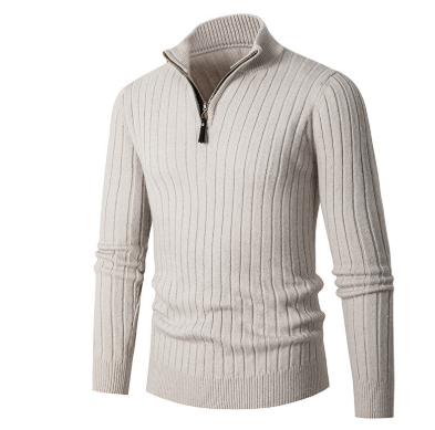 Eleganter Strickpullover mit Halbreißverschluss für Stil