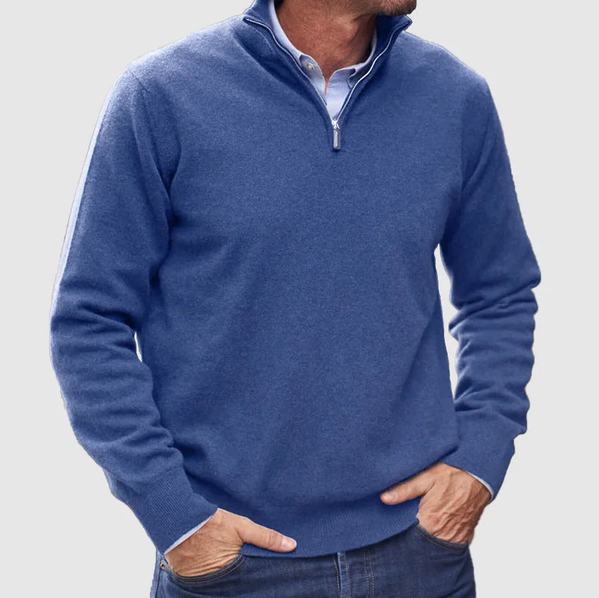 Eleganter Strickpullover mit Raffiniertem Stehkragen