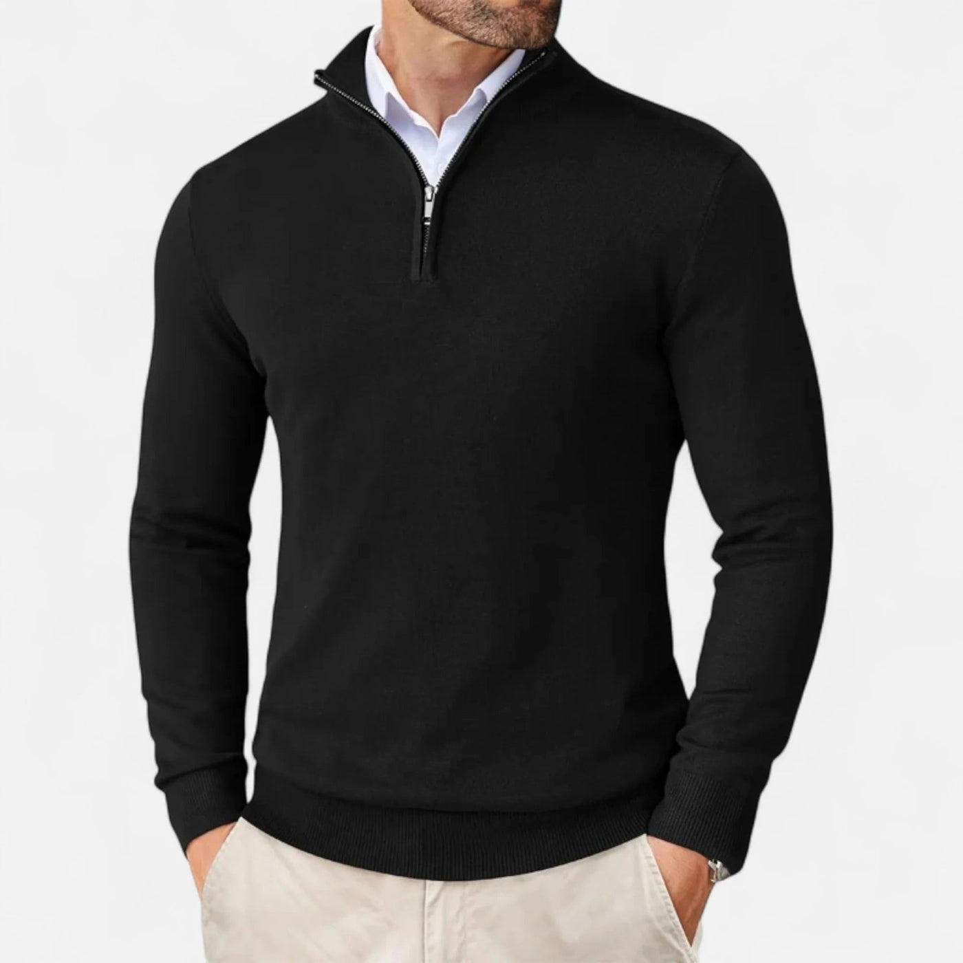 Eleganter Strickpullover mit Reißverschluss für Stilbewusste
