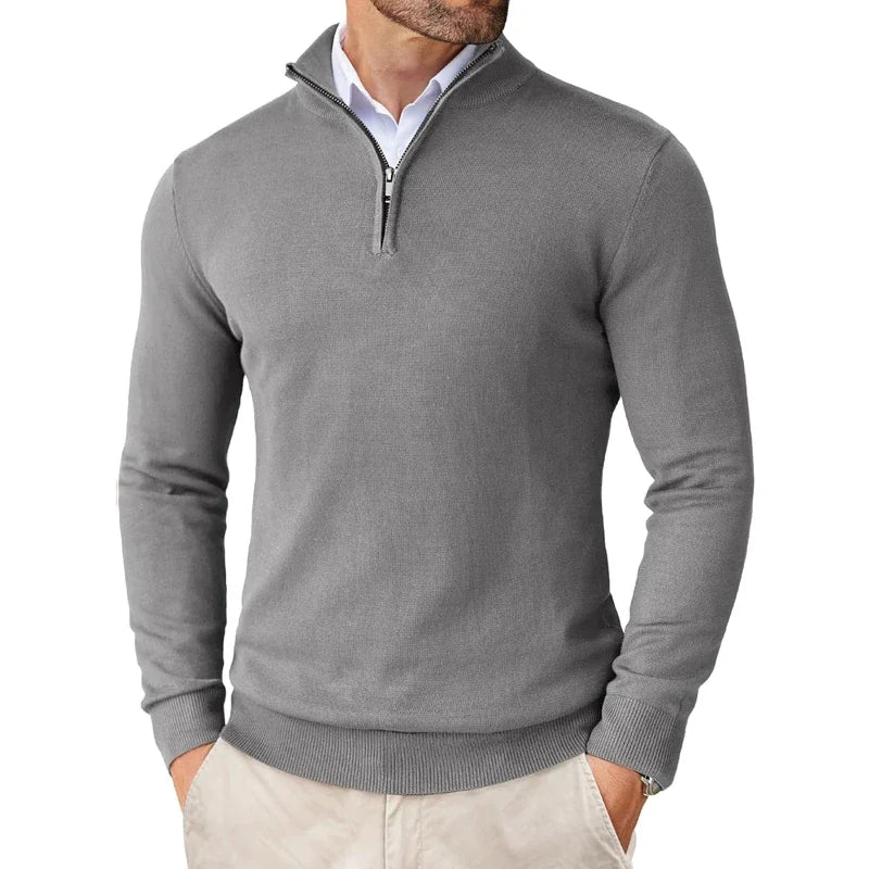 Eleganter Strickpullover mit Reißverschluss für Stilbewusste