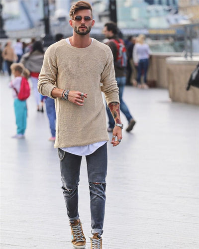 Eleganter Strickpullover mit langem Arm