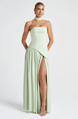 Elegantes Korsettkleid mit Schaldetail und hohem Schlitz | Damenmode – Mint