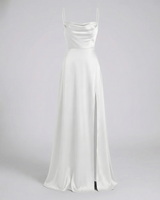 Elegantes Seiden Maxikleid Damen – Weiß