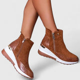 Amelie | Orthopädische Keilstiefel Mit Elegantem Design – Braun