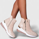 Amelie | Orthopädische Keilstiefel Mit Elegantem Design – Beige
