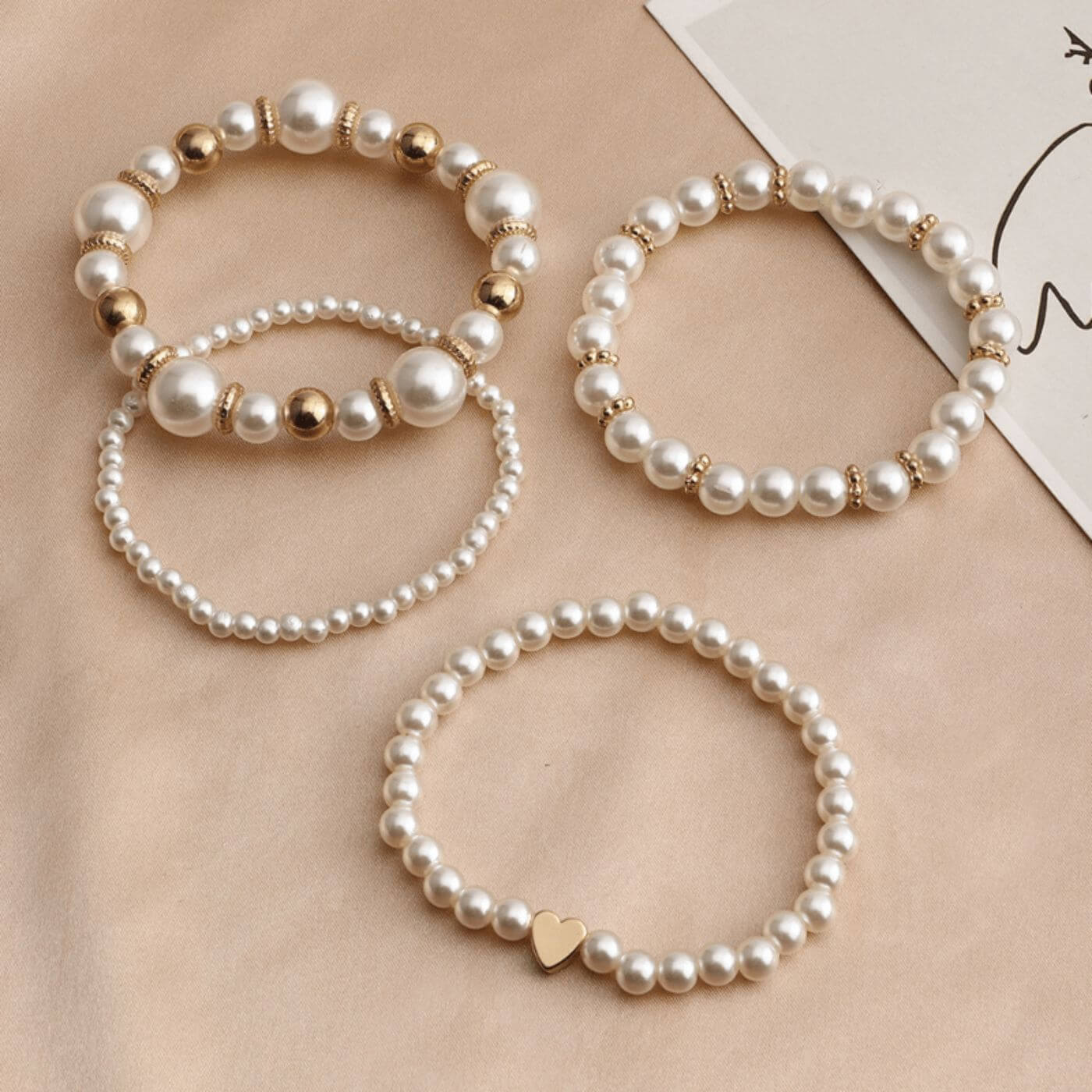 Élevéa – Klassisches Perlenarmband-Set (4-teilig)