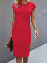 Paula | Damen Rundhals-Kleid zeitlos – Rot
