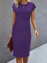 Paula | Damen Rundhals-Kleid zeitlos – Lila