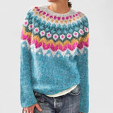 Amelia | Zeitlos Eleganter Pullover Für Damen – Ozeanblau