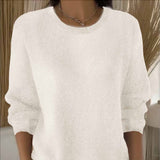 Langärmeliger Strickpullover für Damen – Aprikose