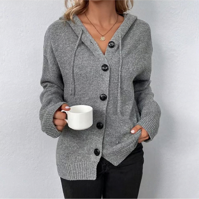 Entspannte Strickjacke mit Knopf für Komfort