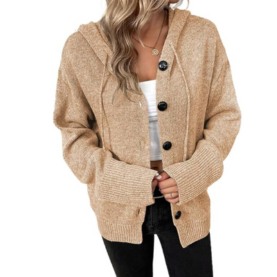 Entspannte Strickjacke mit Knopf für Komfort