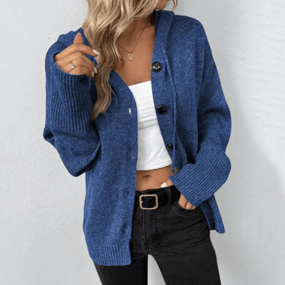 Entspannte Strickjacke mit Knopf für Komfort