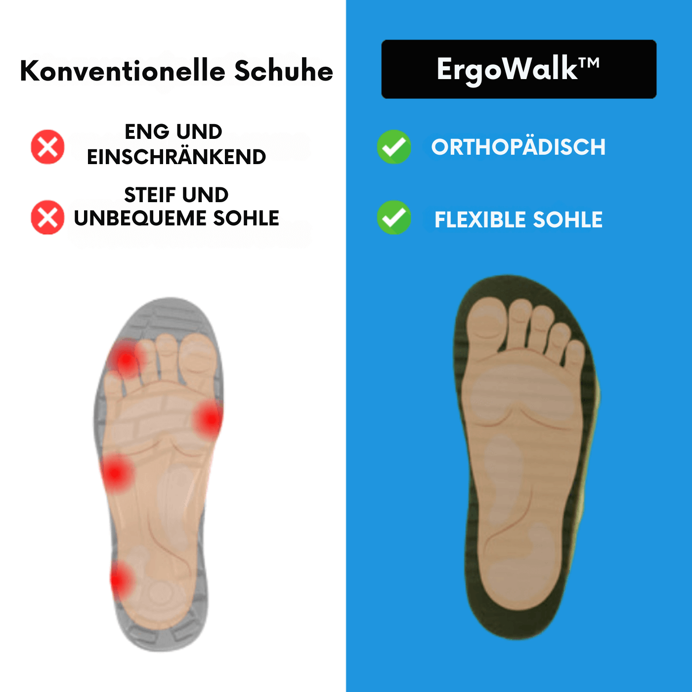 ErgoWalk™ – Orthopädische Schuhe für maximalen Komfort und Unterstützung