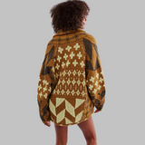 Melanie | Elegante Oversize-Strickjacke Mit Knopfleiste – Braun