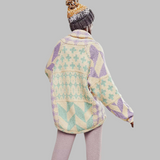Melanie | Elegante Oversize-Strickjacke Mit Knopfleiste – Lavendel