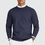 Corvyn - Soft-Touch Rundhals-Pullover – Blau