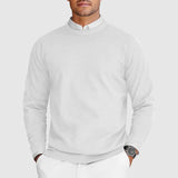 Tobias | Modern geschnittener Herren Kaschmirpullover – Weiß