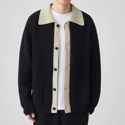 Gerippter Herren Strickcardigan
