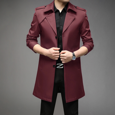 Eleganter Herren Trenchcoat – Klassischer Mantel mit Schulterdetails