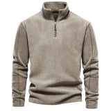 Bruno | Herren Klassisches Sweatshirt mit Viertelreißverschluss am Kragen – Beige