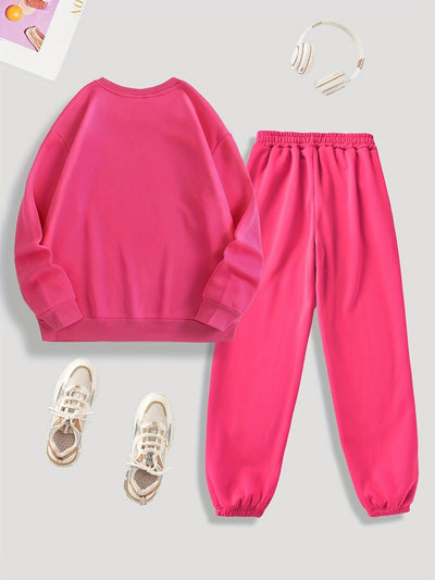 Kuschelig-warmes Damen-Loungewear-Set mit Plüschfutter für Herbst und Winter