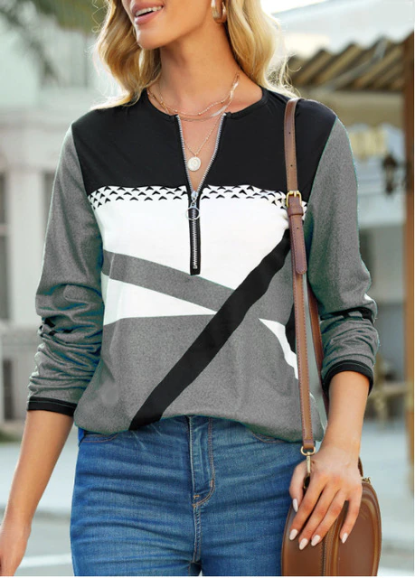 Arcilla® | Patchwork-Langarmbluse