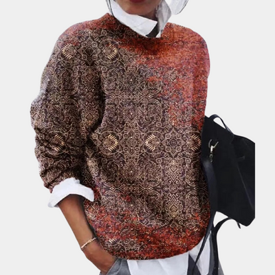 Pullover Damen Gemustert Rundhals | Leicht & Modern