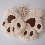 Fingerlose Pfotenhandschuhe mit Innenfutter – Beige