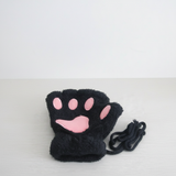 Fingerlose Pfotenhandschuhe mit Innenfutter – Schwarz
