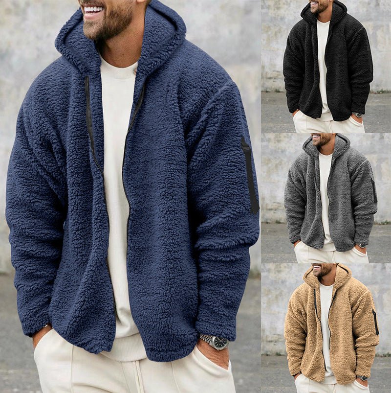 Fleece-Hoodie | Warm | Mit Reißverschluss | Teddy-Hoodie | Fleecejacke für Männer