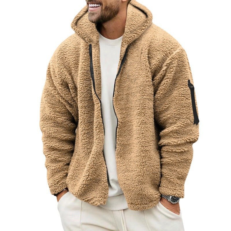 Fleece-Hoodie | Warm | Mit Reißverschluss | Teddy-Hoodie | Fleecejacke für Männer