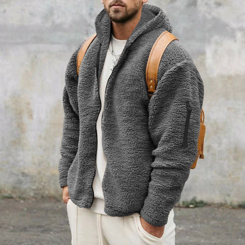 Fleece-Hoodie | Warm | Mit Reißverschluss | Teddy-Hoodie | Fleecejacke für Männer