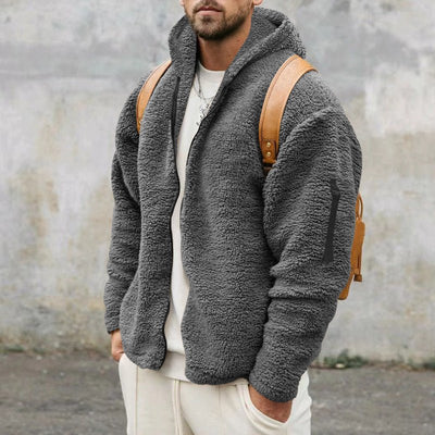 Fleece-Hoodie | Warm | Mit Reißverschluss | Teddy-Hoodie | Fleecejacke für Männer