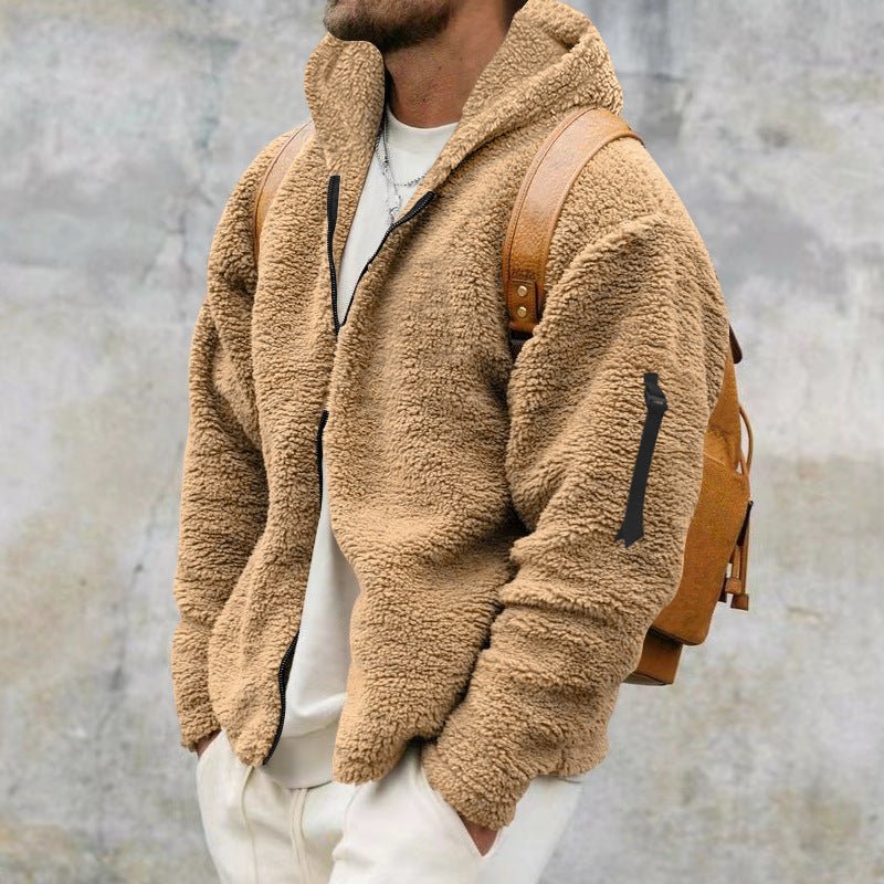 Fleece-Hoodie | Warm | Mit Reißverschluss | Teddy-Hoodie | Fleecejacke für Männer