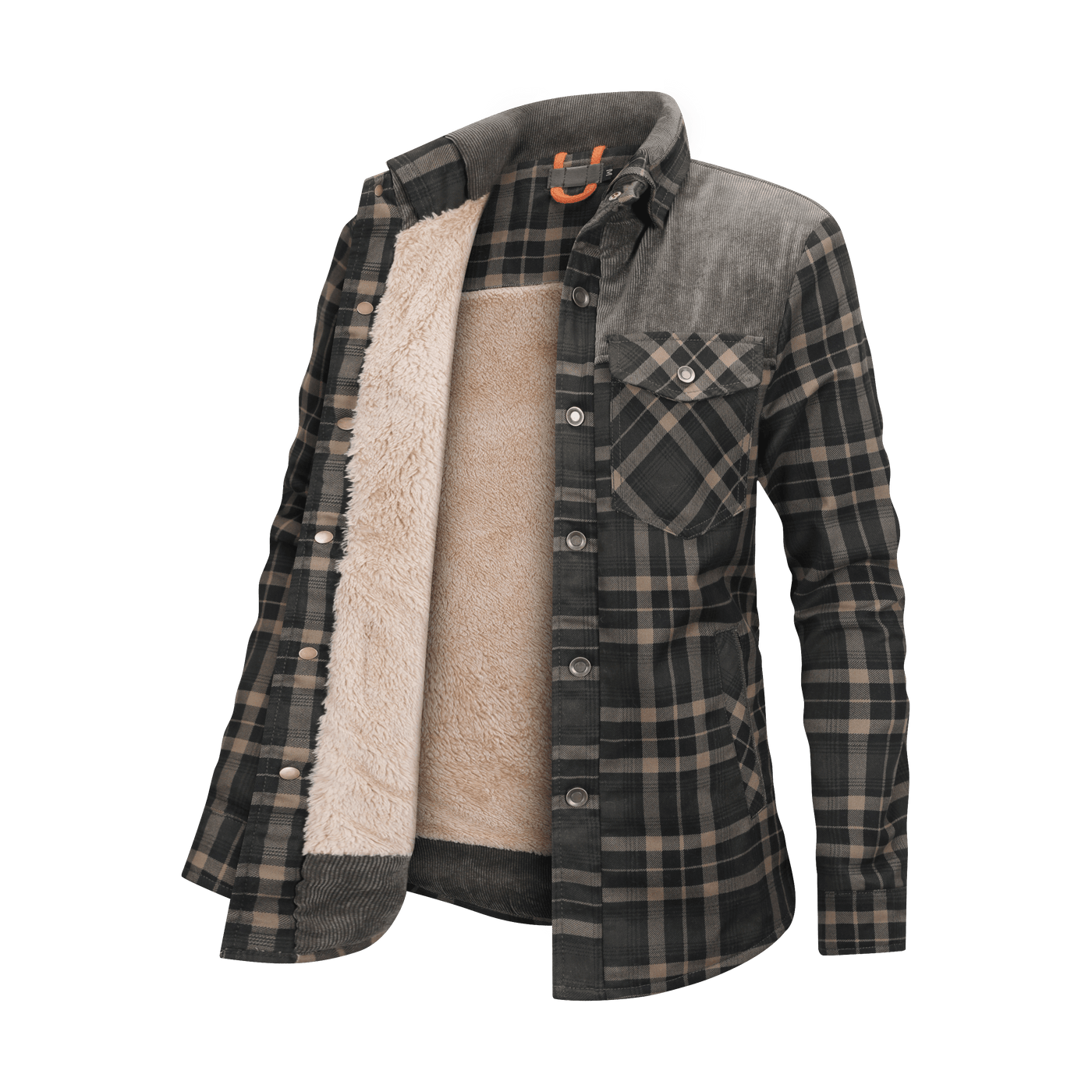 Fleece gefütterte Jacke | Kariert | Button-Up | Karierte Jacke | Herren Überhemd