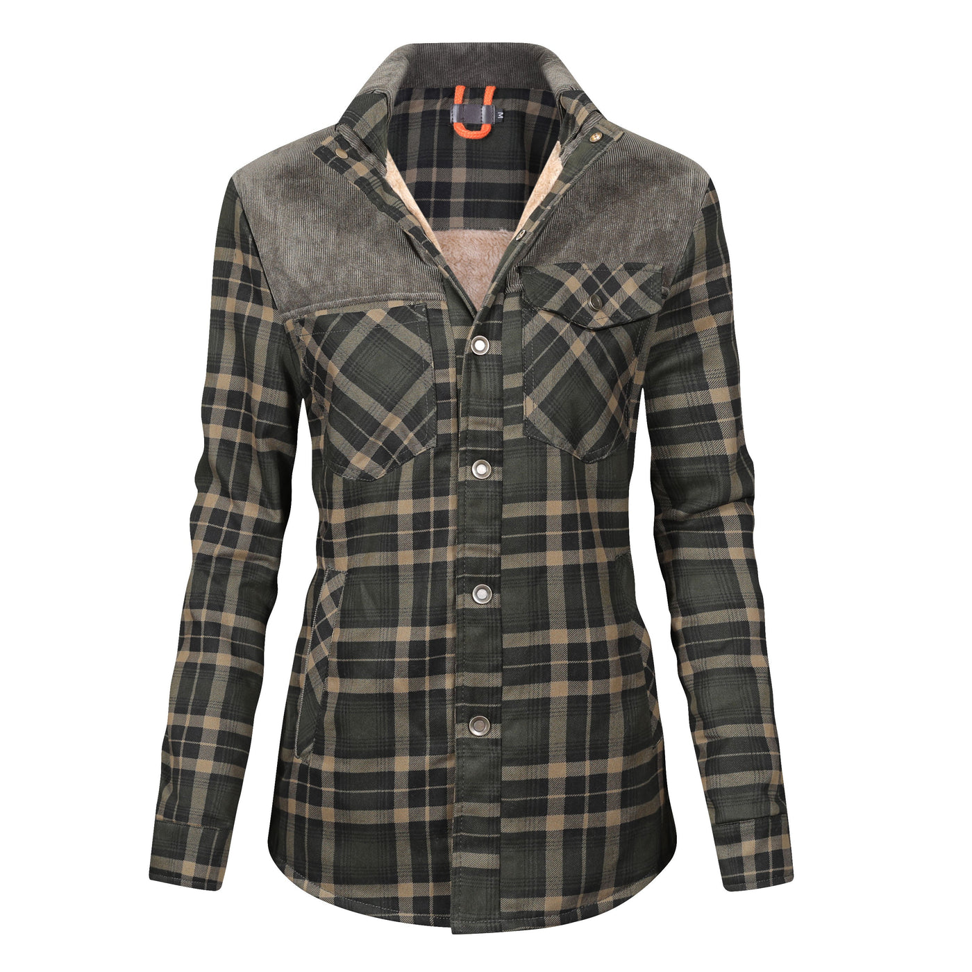 Fleece gefütterte Jacke | Kariert | Button-Up | Karierte Jacke | Herren Überhemd