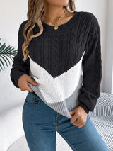 Freya | Chevron Strickpullover Mit Modernem Muster Und Kuscheligem Komfort – Schwarz