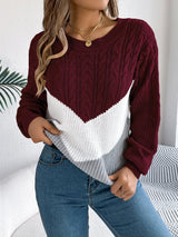 Freya | Chevron Strickpullover Mit Modernem Muster Und Kuscheligem Komfort – Burgundrot