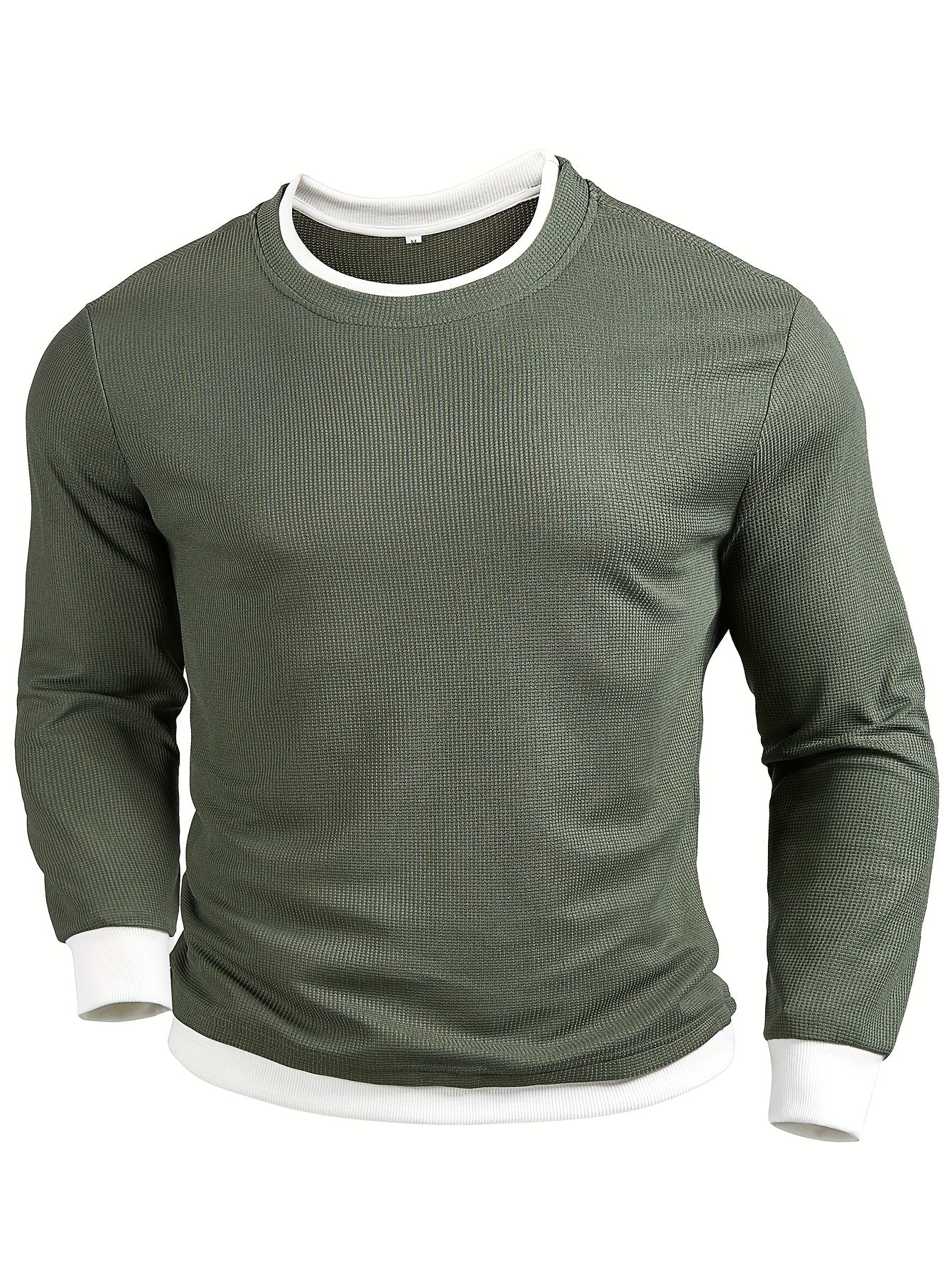 Geripptes Herren Sweatshirt aus Baumwolle mit Rundhalsausschnitt | Sportlich-Elegant