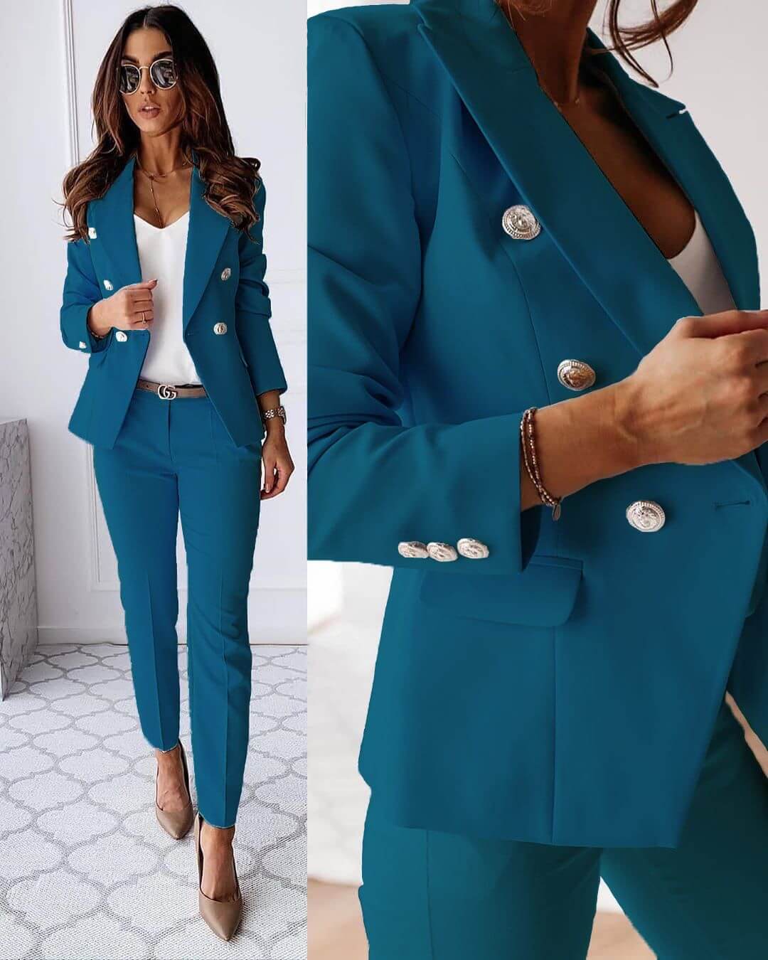 Eleganter Damen Business Hosenanzug - 2-teilig mit Blazer