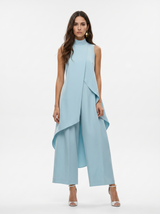 Sara | Damen-Turtleneck Ärmelloses Set – Hellblau