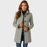 AGNES / ELEGANTER DAMENMANTEL MIT PERFEKTEM SCHNITT – Grau