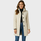 AGNES / ELEGANTER DAMENMANTEL MIT PERFEKTEM SCHNITT – Beige