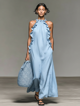 Vionessa - Softtouch-Maxikleid – Hellblau