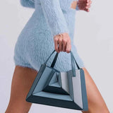 Geometrische Tasche Damen – Blau