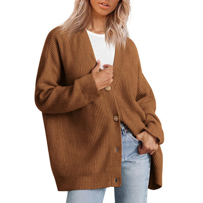 Gestreifte Strickjacke Damen mit entspannter Silhouette